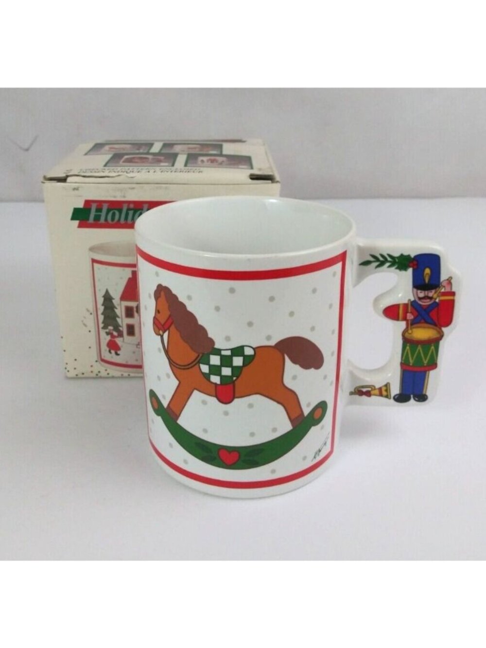1987 Action Industries Rocking Horse Christmas Holiday Mug #21718